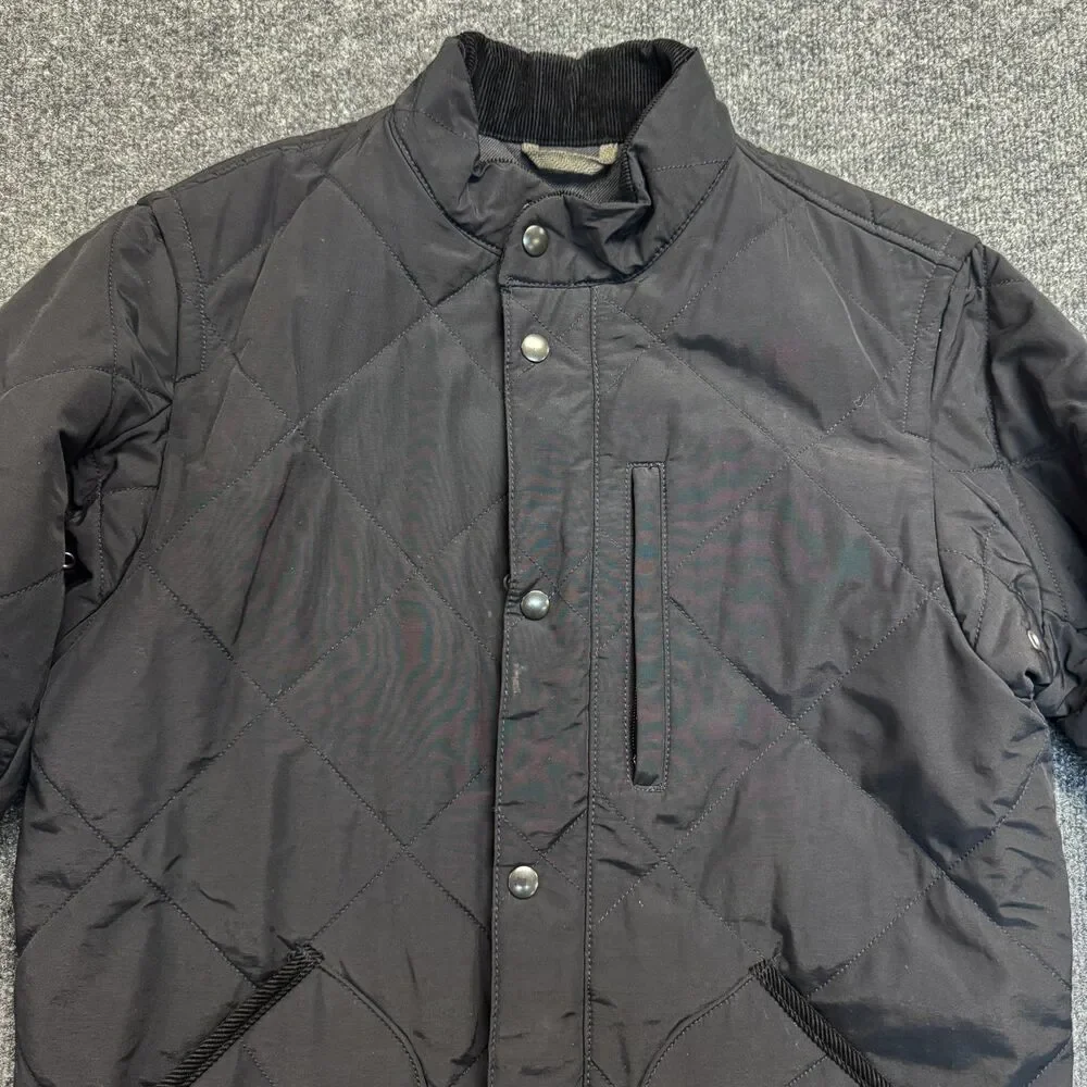 J. Crew Quilted Sussex Jacket Mens Small Black Primaloft Insulated Coat E0294